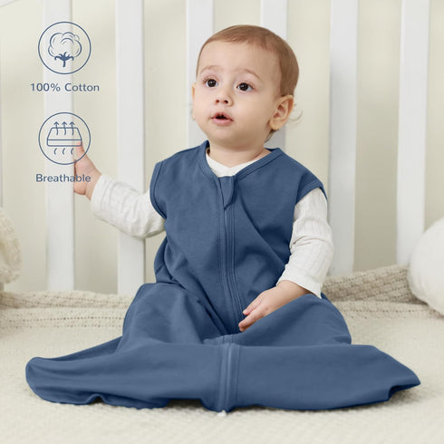 JELLYMONI Baby Sleep Sack 0-6 Months 100% Cotton Wearable Blanket for Newborn, 0.5 TOG Soft Comfortable Sleeping Bag 3 Pack 2-Way Zipper Unisex Ba...