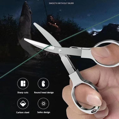 Folding Scissors, Safe Portable Travel Mini Scissors, Stainless Steel Retractable Small Scissors for Home Office, Safe Portable Travel Scissors, 2...