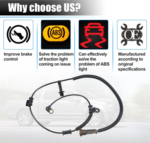 X AUTOHAUX Front Left or Right ABS Wheel Speed Sensor No.FL3Z2C204A/JL3Z2C204A for Ford F-150 2015-2017...