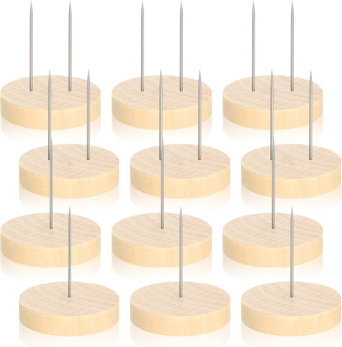 12 Pcs Crochet Doll Stand Wooden Emotional Support Pickle Knitted Doll Display Stand Single Double Steel Needle Doll Holder Felting Animal Doll To...