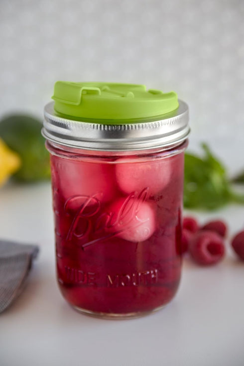 Jarware Mason Jar Drink Lid, Wide Mouth, Green...