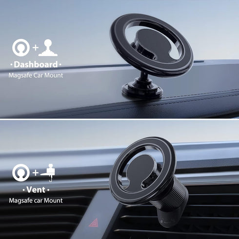 2024 Newly for Magsafe Car Mount - 2 in 1 Magnetic Phone Holder for Car - 1s Put and Take - 48 Super Magnet + Super 3m Adhesive - Fit for Vent Das...