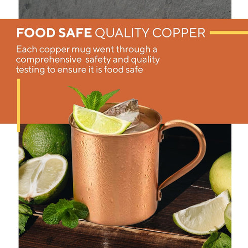 Moscow Mule Copper Mug by Solid Copper - Authentic Moscow Mule Mugs Unlined 16 oz...