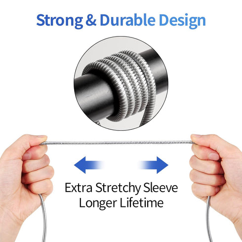 MFi Certified Metal Charger Cable 3.3FT Stainless Steel Braided Fast Charging USB Cable High Speed Connector Data Sync Compatible with iPhone/iPad...