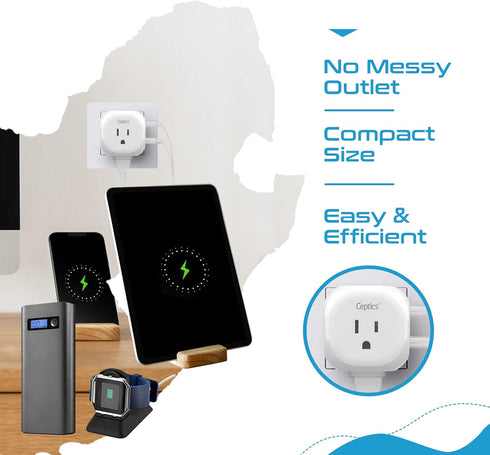 Ceptics South Africa Travel Adapter - 5 Input with QC 3.1A Dual USB and USB-C - Ultra Compact - Light Weight - USA to Any Type M Countries Such as...