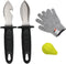 Oyster Shucking Knife, Oyster Knife, Oyster Shucker, Oyster Opener, Oyster Shucking Kit, 2 knifes and 1 Gloves Cut Resistant Gloves...