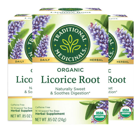 Traditional Medicinals Organic Herbal Tea, Licorice Root, 16-Count (Pack of 3)3...