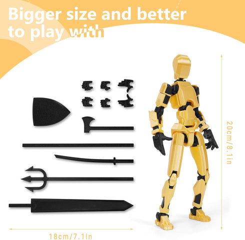 Titan 13 Action Figure, T13 Action Figure 20cm/8.1 inch Assembly Completed T20 Dummy 13 3D Printed Nova 13 Lucky 13 Action Figure 6 Weapons Set 3 ...