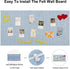 24 x 16" Large Bulletin Board, Decorative Felt Pin Board, 0.35“ Thick Foldable Photo Display Board with Self-Adhesive Tape, Vision Board for Schoo...