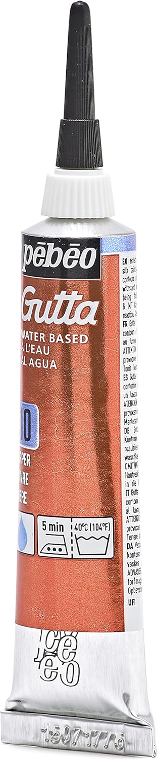 Pebeo Setasilk Silk Painting Water Based Gutta 20-Milliliter Tube, Copper...