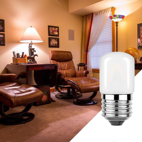 T28 1W E26 Small LED Edison Night Light Bulb Low Watt Vintage Edison Tube Bulb 2700K Warm White 15 Watt W/Frosted Glass for Refrigerator Freezer C...