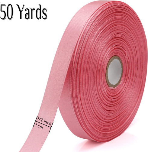 1/2 inch, Rose Gold Ribbon for Gift Wrapping 50 Yards Perfect Wedding Party Wreath Sewing DIY Hair Accessories Decoration Floral Hair Balloons Oth...