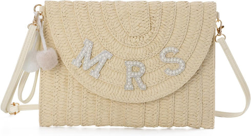 Straw Clutch Purses for Women Summer Beach Bag Woven Purse Wedding Vacation Purse...