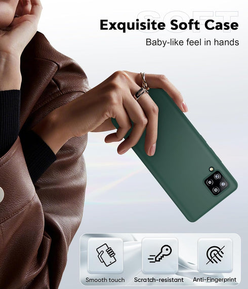 LeYi for Samsung Galaxy A42 5G Phone Case: A42 5G Phone Case with 2 Pack Tempered Glass Screen Protector for Women Men, Liquid Silicone Slim Silky...