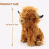 Highland Cows Stuffed Animal Realistic Scottish Cow Plush Toy Soft Farm Animal Cattle Plushie Doll Present for Adults Kids Boys Girls (Brown Cow, ...