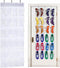 24 Pockets Over the Door Shoe Organizer, Folding Hanging Organiser Shoe Racks with Hooks, Heavy-Duty Hanging Mesh Shoe Holder for Badroom, Bathroo...