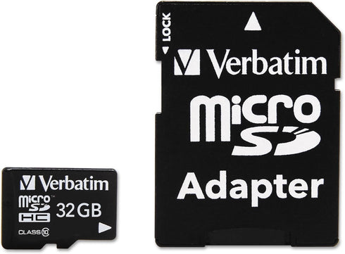Verbatim 32GB Premium microSDHC Memory Card with Adapter, UHS-I V10 U1 Class 10, Black (44083)...