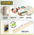 100 Piece Large Jumbo Wooden Craft Sticks (6" x 3/4"), Premium Natural Organic Wood for Waxing, Craft Project, Tongue Depressor, Popsicle, Ice Cre...