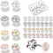 Hicarer 40Pcs 18k White Gold Silicone Earring Backs Replacements Locking Secure Earring Backs for Studs with 1 Storage Box Soft Silver Earring Sto...