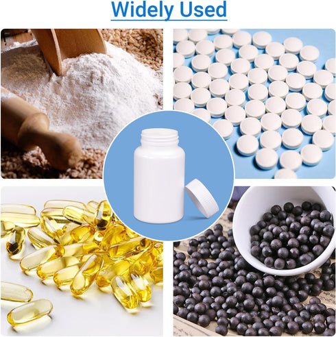 Empty Plastic Pill Bottle Medicine Bottles Reagent Chemical Container with Smooth Screw Lid For Liquid Solid Powder (200cc 4pack)...