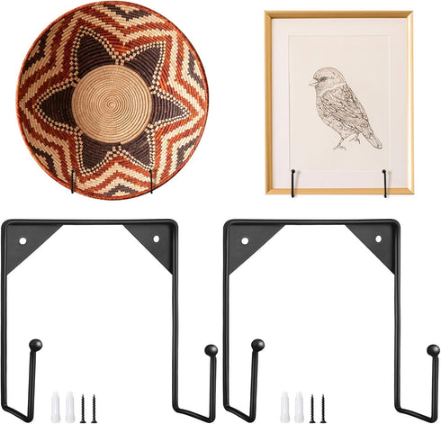 2 Pcs Large Wall Mounted Plate Stands for Display 7.87 x 7.87 Inches Decorative Picture Plate Holder Metal Display Stand Versatile Plate Hanger St...