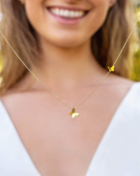 Benevolence LA Gold Butterfly Necklace, 14k Gold Dipped Butterfly Necklaces for Women, Cute Butterfly Necklace, Dainty Butterfly Jewelry, Gold Nec...