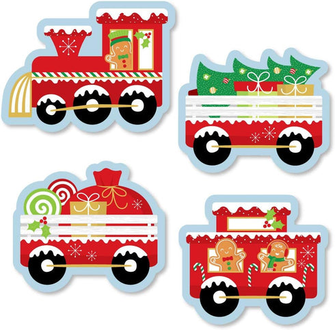 Big Dot of Happiness Christmas Train - DIY Shaped Holiday Party Cut-Outs - 24 Count...