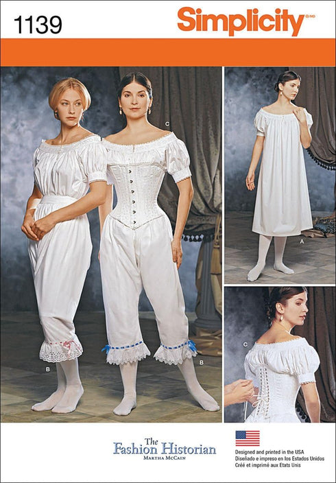 Simplicity 1139 Women's Civil War Historical Costume Sewing Pattern, Sizes 6-12...