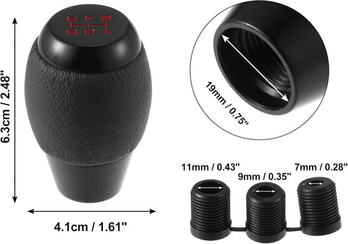 X AUTOHAUX 5 Speed Manual Gear Stick Shift Knob Transmission with Dust Cover Gear Lever Stick Shifter Handle for Honda Civic 1992-1995 Black...