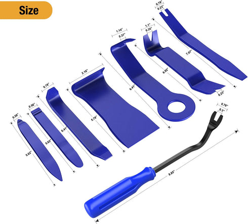GOOACC GRC-90 Set 8PCS Auto Trim Scratch Removal Tool Car Audio Dash Panel Window Molding Fastener Remover Tool Kit-Blue...