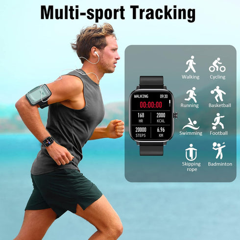 Smart Watch Full Touch Smart Watches for Android iOS Phones Compatible (Answer/Make Call) Smart Fitness Tracker Watch for Women Man Waterproof Sma...