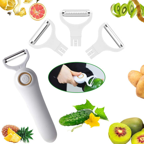Electric Potato Peeler, Handheld Electric Vegetables and Fruit Peeler 3-in-1 Pro Set, USB Rechargeable Kitchen Gadgets for Apples, Potato, Carrots...