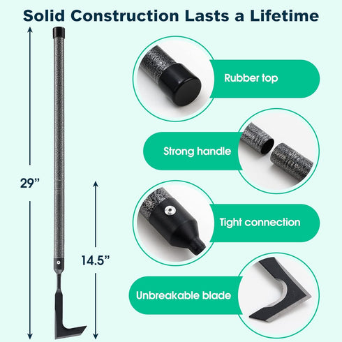 Crack Weeder, Manual Crevice Weeding Tool Weed Puller with 29” Handle for Sidewalk Paver Deck Boards, Crack Weeder Crevice Weeding Tool Metal Hand...