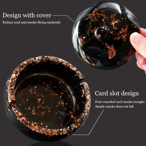 Goooxim Ashtray Resin Mold, Windproof Ashtray Mold with Lid, Round Large-Size Ashtray Silicone Mold, Resin Casting Epoxy Ashtray Mold, Suitable fo...