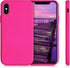 kwmobile Case Compatible with Apple iPhone Xs Case - Slim Protective TPU Silicone Phone Cover - Neon Pink...