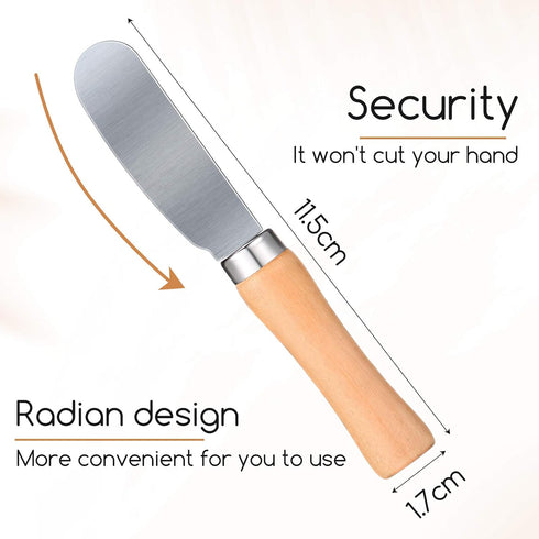 Butter Spreader Knife Wide Blade Stainless Steel Spreader Knife with Wood Handle Multipurpose Cheese Butter Spreader Knives for Kitchen Birthday W...