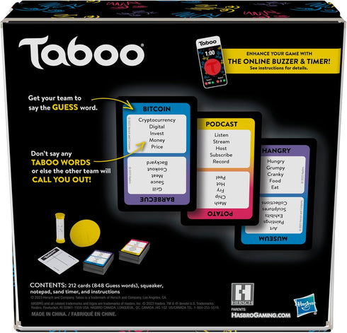 Hasbro Gaming Taboo Classic Game, Party Word Guessing Game for Adults and Teens, Board Game for 4+ Players Ages 13 and Up...