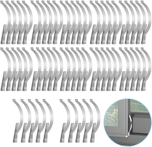 60 Pieces Window Screen Tension Spring Corner Mount Flat Window Spring Clips Stainless Steel,Prevent Screen Windows Shaking...