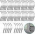 60 Pieces Window Screen Tension Spring Corner Mount Flat Window Spring Clips Stainless Steel,Prevent Screen Windows Shaking...