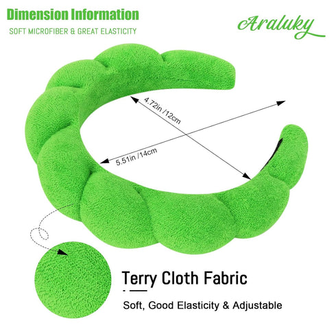 Women Spa Headband for Washing Face Makeup Headband Puffy Sponge Headbands Skincare Headbands for Women Girls Terry Cloth Headband for Skincare Ma...