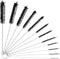 Tube Cleaning Brush, 12Pcs Set 8 Inch Long Nylon Flexible Bottle Brushes, Straw Cleaner for Narrow Neck Bottles Cups (Black - 12PCS)...