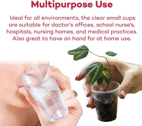 Dealmed 3 oz. Disposable Plastic Cups – 100% Recyclable Cups for Doctor's Offices, School Nurse's, Hospitals, at Home and More (Pack of 100)...