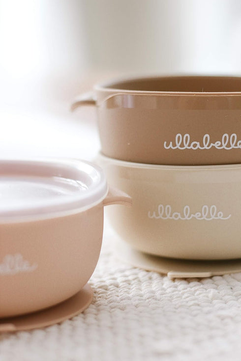 Silicone Baby Bowls with Lids | Toddler Food Storage Bowls Set (Beige)...