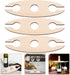 Alipis 3pcs Bamboo Wine Storage and Display Rack Wine Racks Countertop with Glass Holder Bottle Shaped Shelf Wine and Wine Glass Holder for Home D...