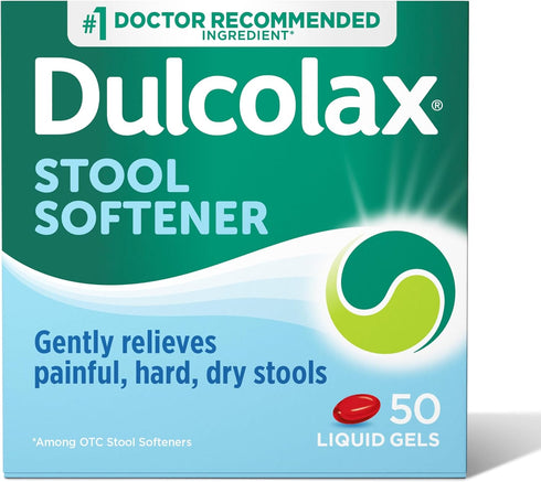 Dulcolax Stool Softener Laxative Liquid Gel Capsules, Gentle Constipation Relief for Hard, Dry Stools, Docusate Sodium 100 mg, 50 Count...