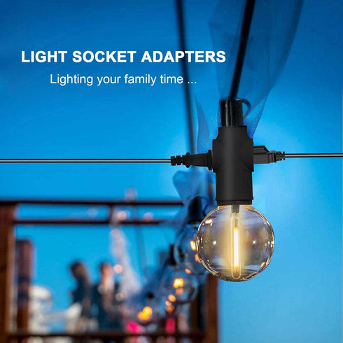Lamp/Light Bulb Adapter, Black, E26/E27 to 2/3 Prong Plug Splitter for Indoor/Outdoor Use...