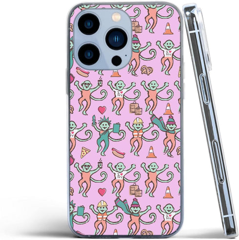 ZHUORUI Phone Case Compatible with iPhone 11 Case Monkeys Roller Pure Clear Rabbit Waterproof Accessories Charm......