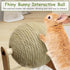 Fhiny Rabbit Scratch Toy, Natural Sisal Rabbit Scratching Ball Sisal Rope Bunny Claw Scratcher Rotating Ball Interactive Toys Nail Scratching Post...