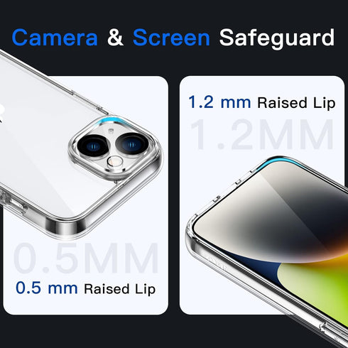 JETech Case for iPhone 14 6.1-Inch, Non-Yellowing Shockproof Phone Bumper Cover, Anti-Scratch Clear Back (Clear)...