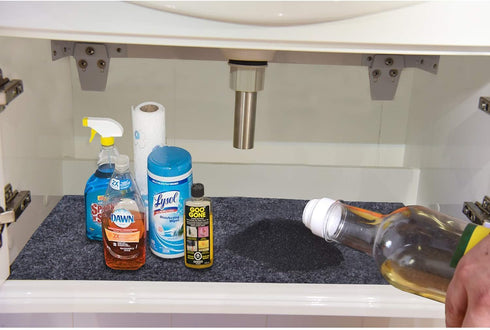 Under The Sink Mat for Cabinet,Drawer,Kitchen Tray Drip,Cabinet Liner,Absorbent Fabric Layer,Anti-Slip Waterproof Layer,Reusable,Washable (36inche...